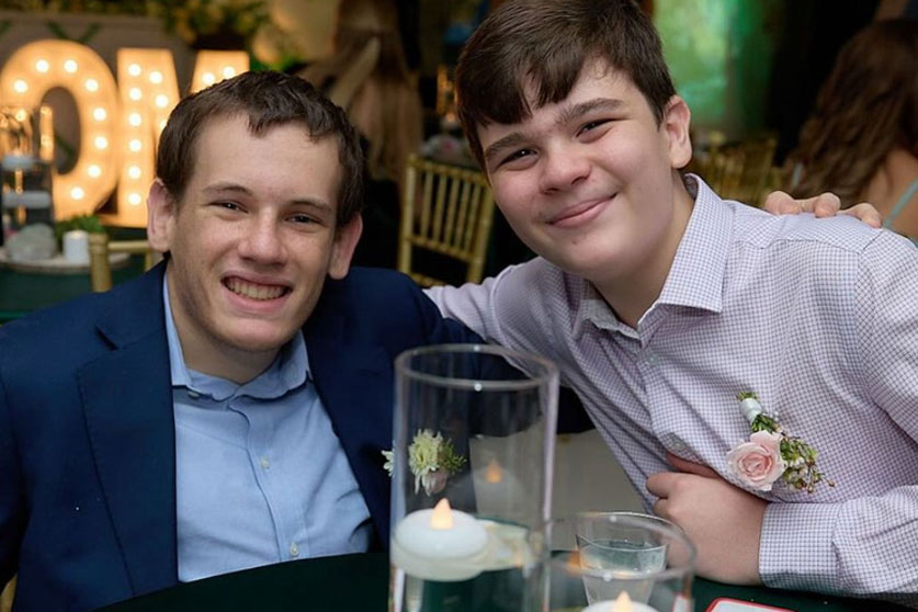 Two students enjoying prom night