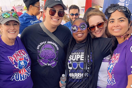 Michaelah with her Epilepsy Walk team.