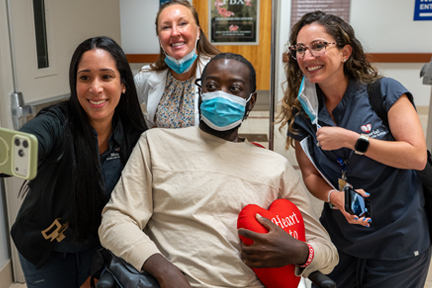 Chevon after heart surgery.